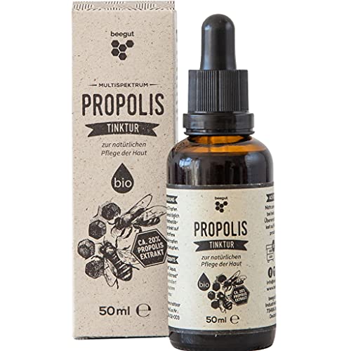 beegut BIO Propolis Tropfen Tinktur mit 20% BIO Propolis Extrakt, wertvolle Polyphenole, zur natürlichen Pflege der Haut uvm, nachhaltige Verpackung